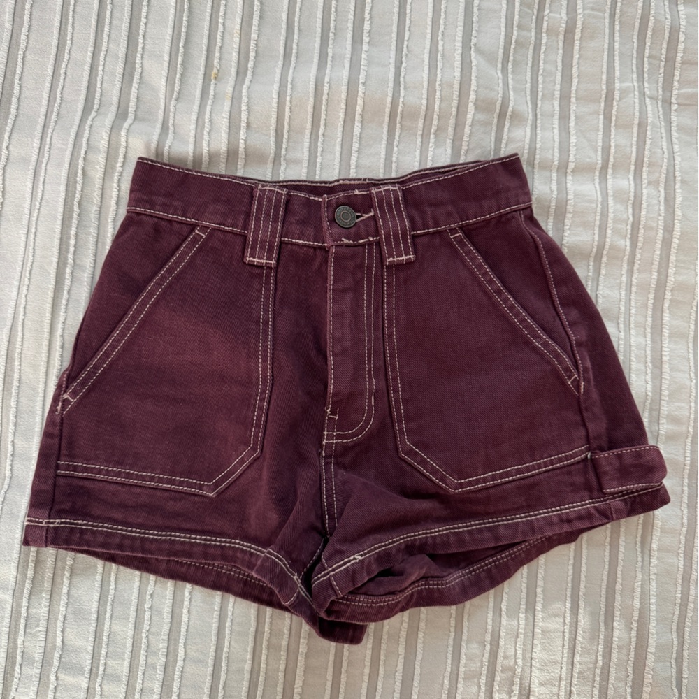 PacSun Maroon Denim Corset Top